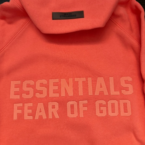 Men's Essentials Fear Of God Hoodie Size Small Coral Size Xtra Small - Picture 2 of 5